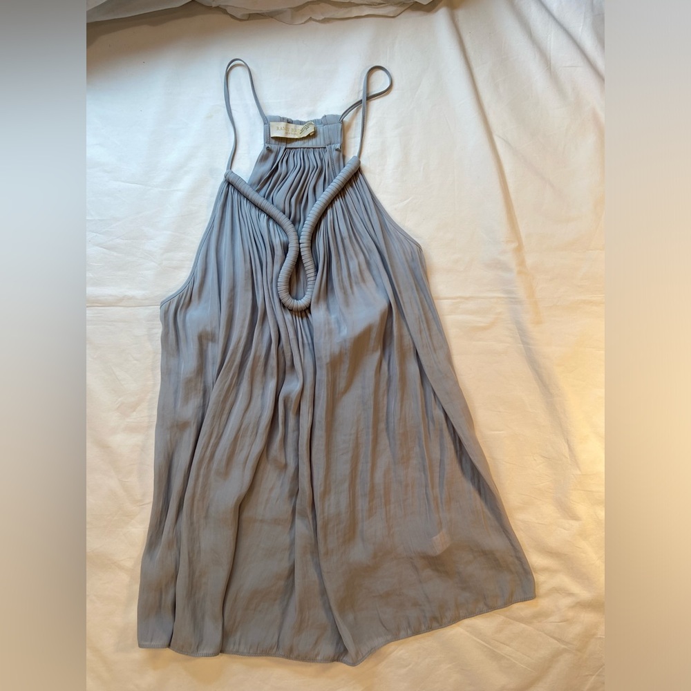 Ramy Brook sleeveless top dramatic neckline, Grey, size‎ Medium